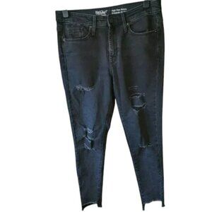 *3 FOR $9* Mossimo High Rise Skinny power stretch Cutoff frayed hem ankle jeans